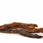 Reales Produktbeispiel einer niedrigen Driftwood-Stammform mit länglichen Öffnungen, parallelen Holzarmen und dunkler rissiger Maserung.